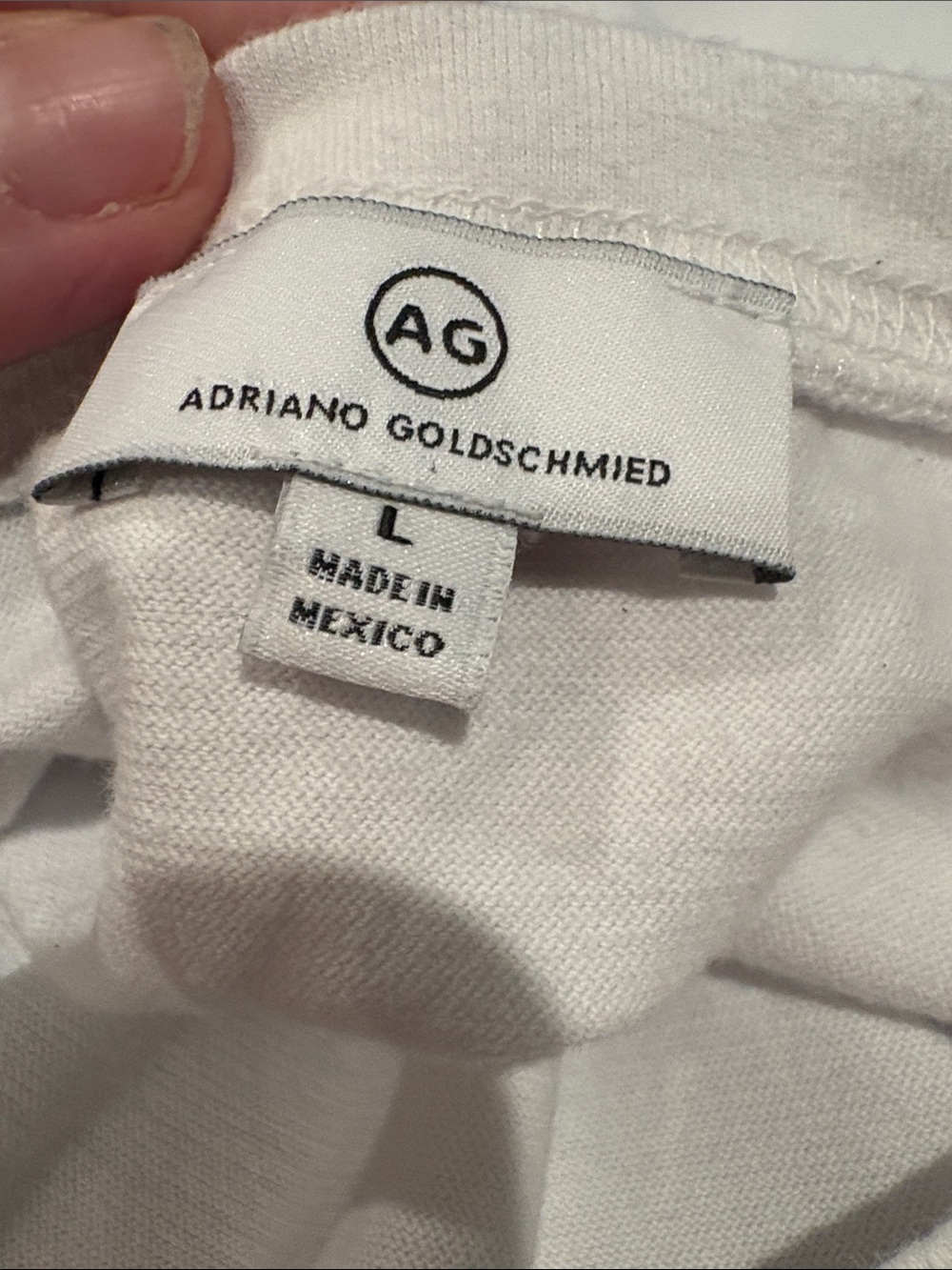 AG Adriano Goldschmied - Crewneck T-shirt. Size Large. White - Picture 6 of 11